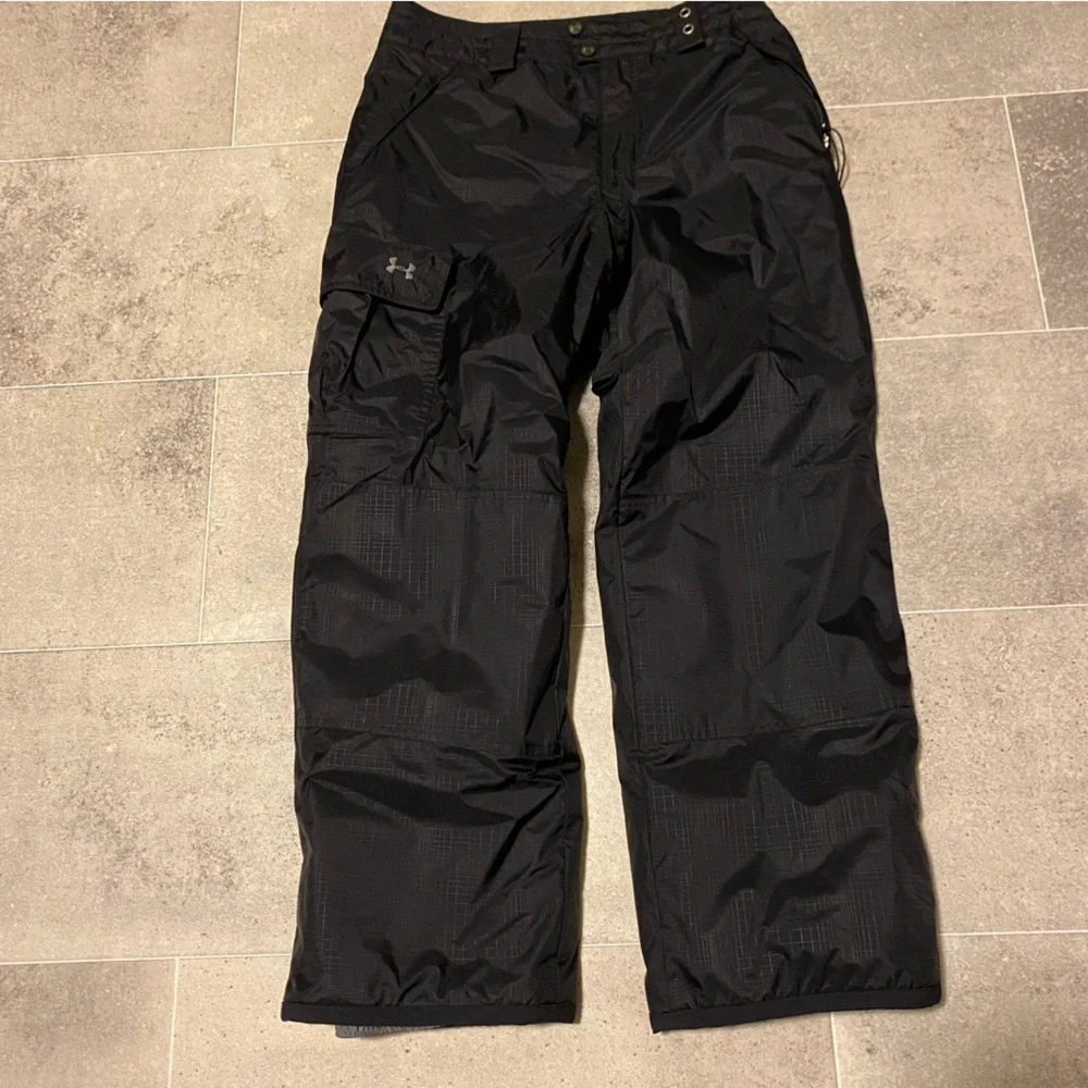 Under Armour Performance Ski Pants Black Youth Large Lined Unisex Snow Gorp Warm